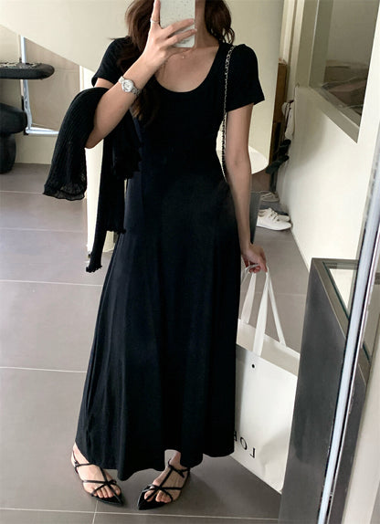 圓領修身露腰連身裙