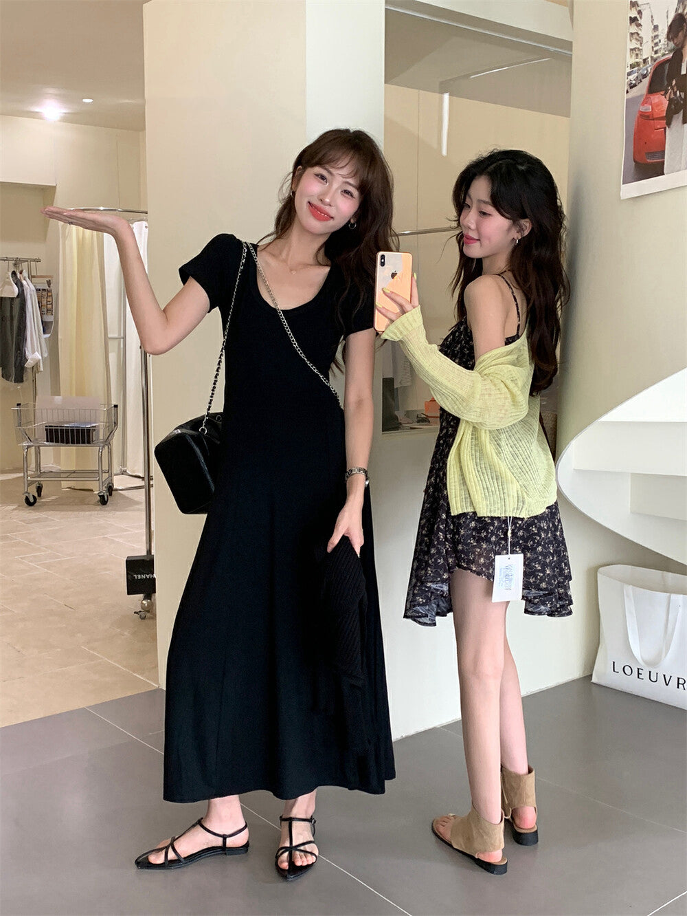 圓領修身露腰連身裙