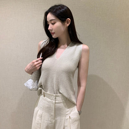 V-neck Cross Back Sleeveless Top