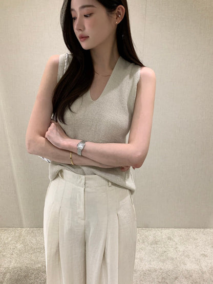 V-neck Cross Back Sleeveless Top