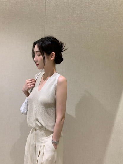 V-neck Cross Back Sleeveless Top