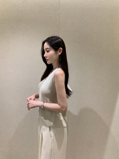 V-neck Cross Back Sleeveless Top