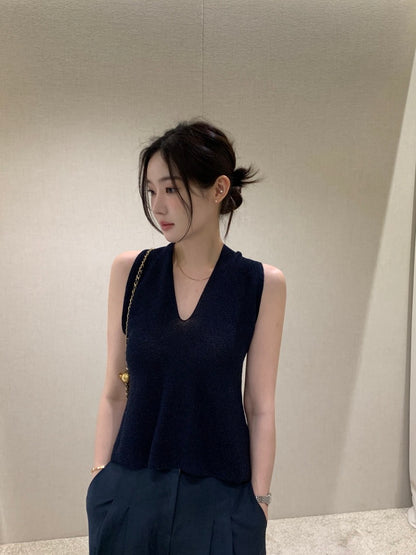 V-neck Cross Back Sleeveless Top