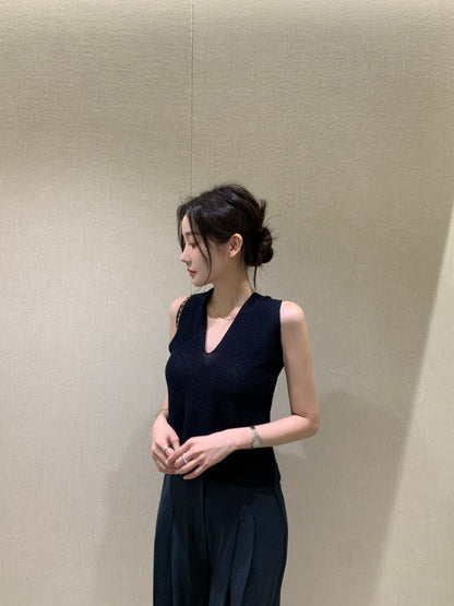 V-neck Cross Back Sleeveless Top