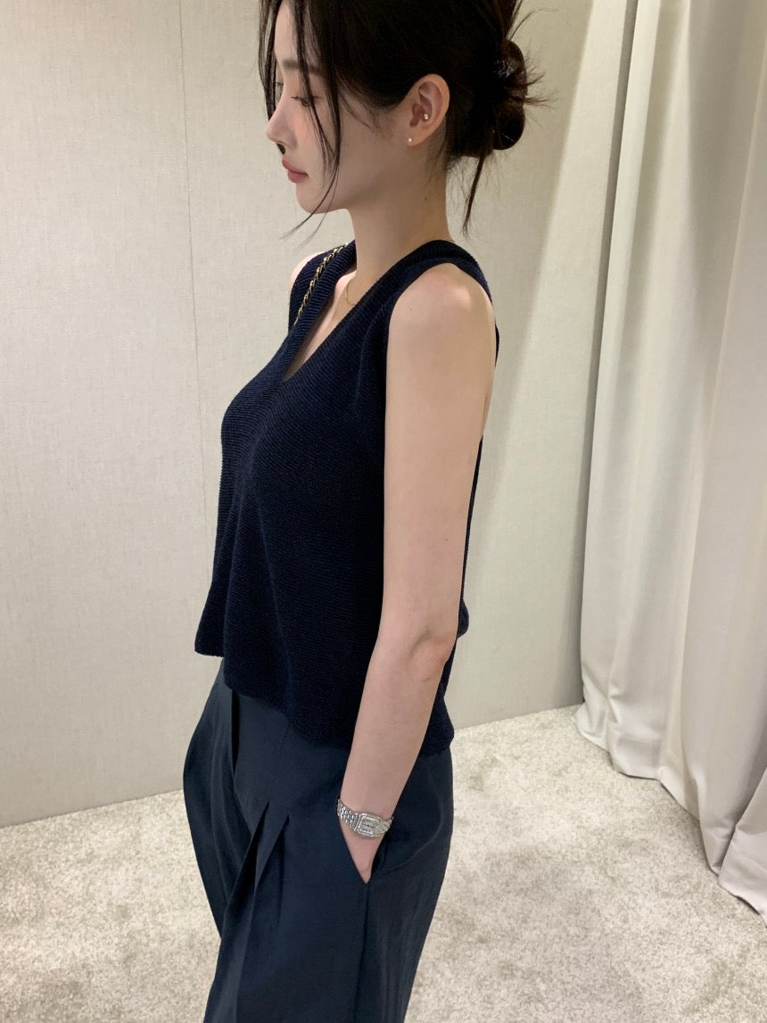 V-neck Cross Back Sleeveless Top