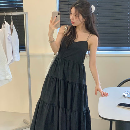 V-neck tiered camisole dress