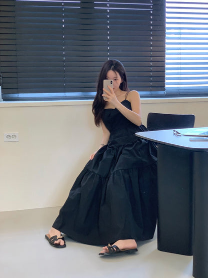 V-neck tiered camisole dress