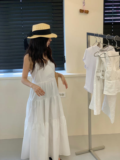 V-neck tiered camisole dress