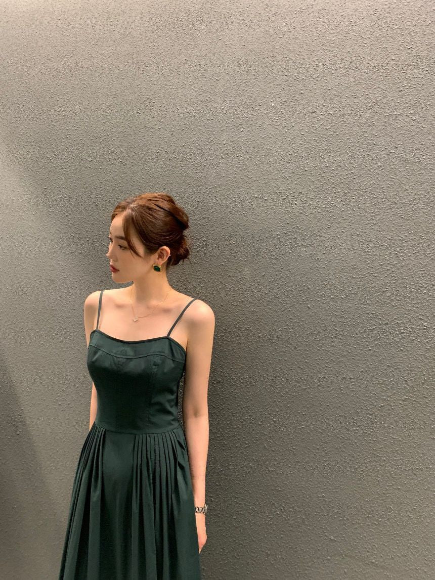 Elegant Waist-Cinching Slimming Camisole Dress