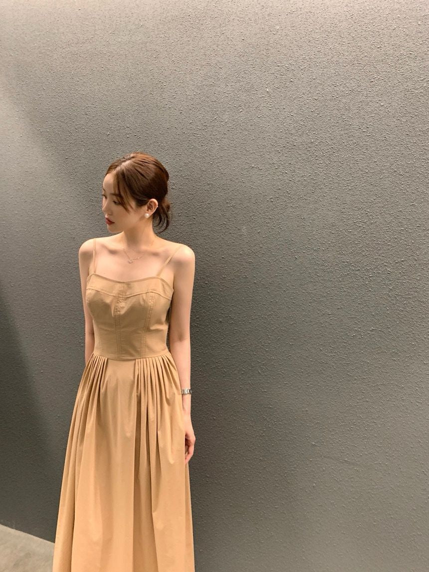 Elegant Waist-Cinching Slimming Camisole Dress