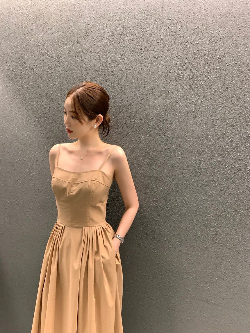 Elegant Waist-Cinching Slimming Camisole Dress