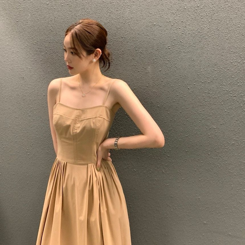 Elegant Waist-Cinching Slimming Camisole Dress