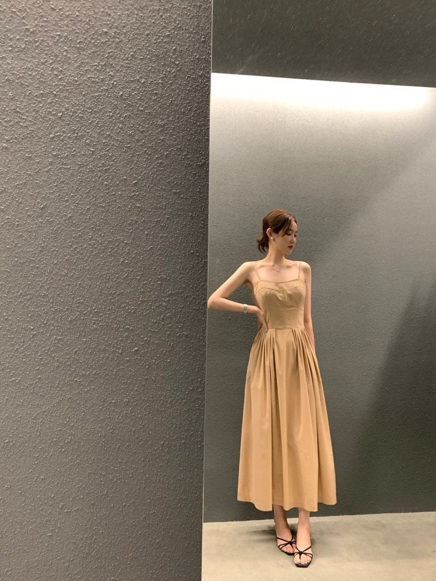 Elegant Waist-Cinching Slimming Camisole Dress