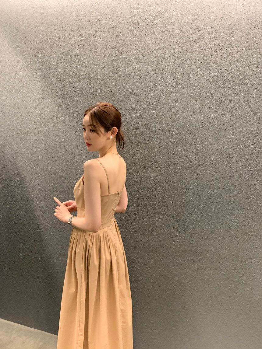 Elegant Waist-Cinching Slimming Camisole Dress