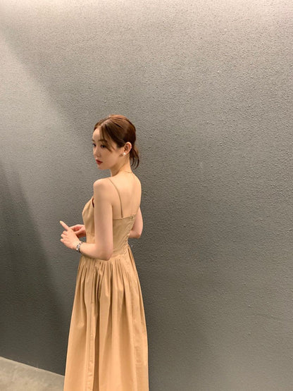 Elegant Waist-Cinching Slimming Camisole Dress