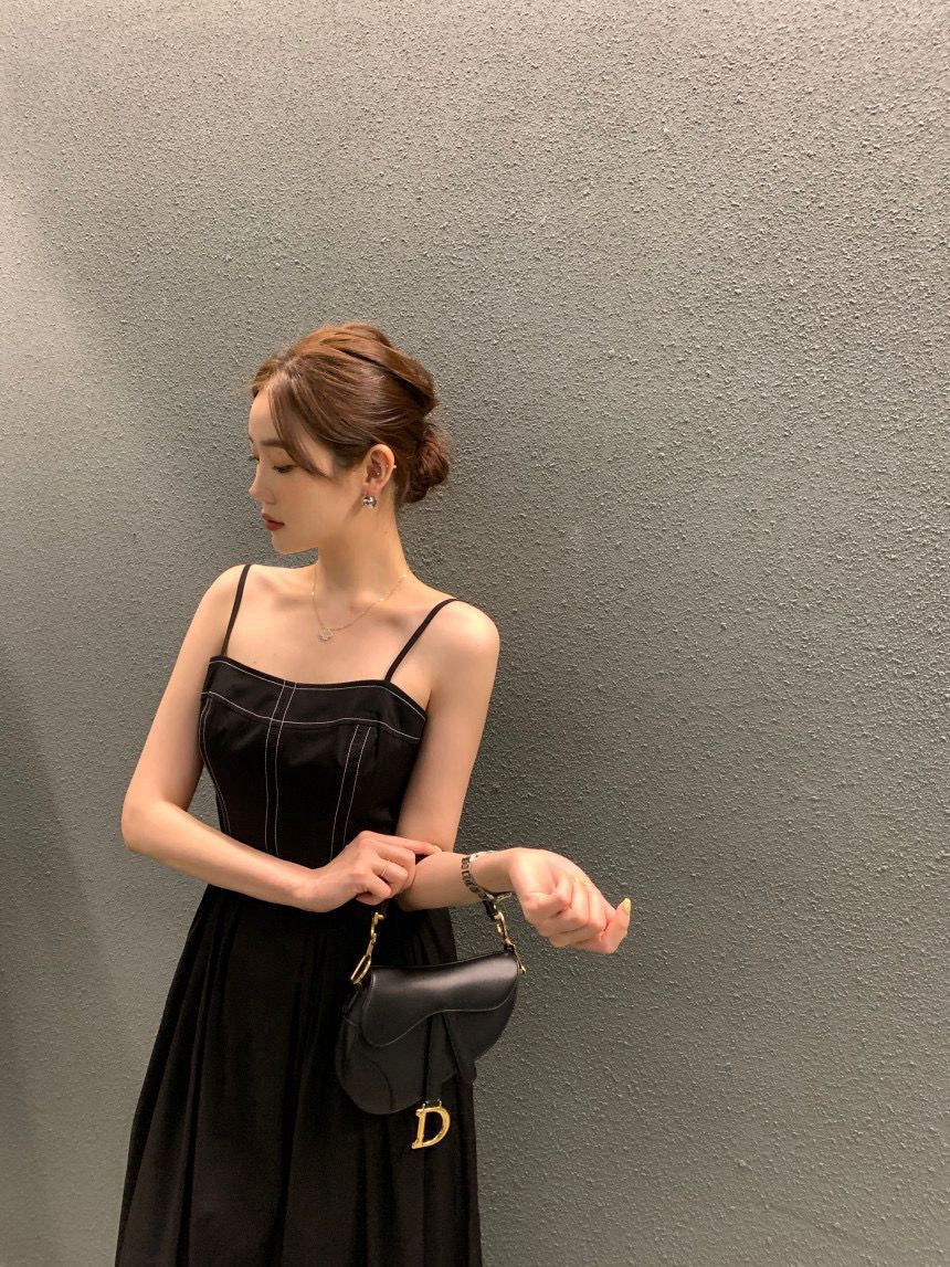 Elegant Waist-Cinching Slimming Camisole Dress