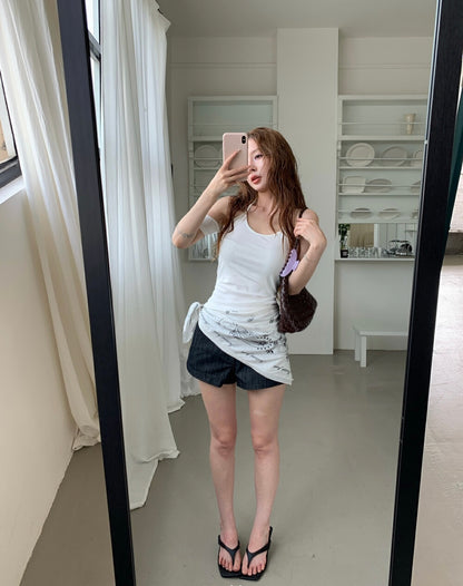 Halter Neck Single Sleeve Strap