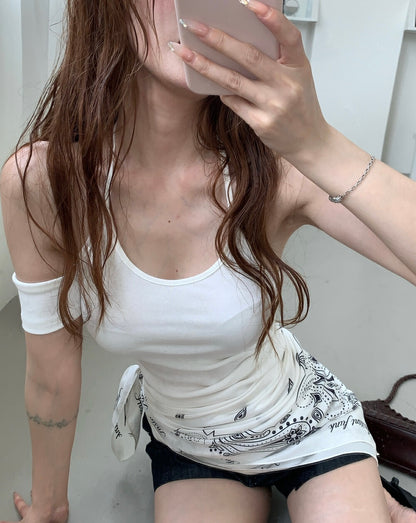 Halter Neck Single Sleeve Strap