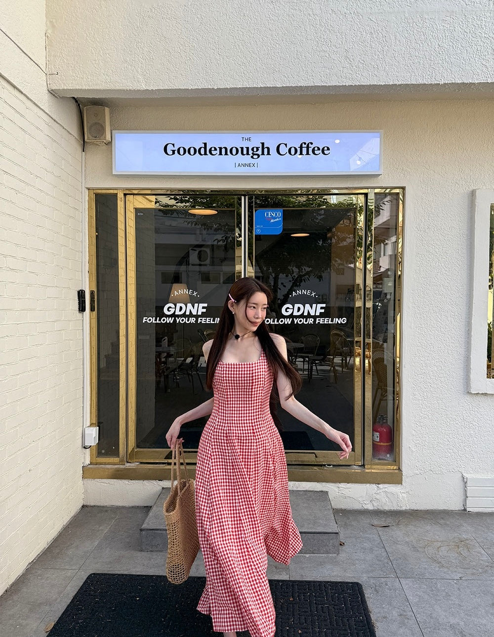 Retro Plaid Vest Dress