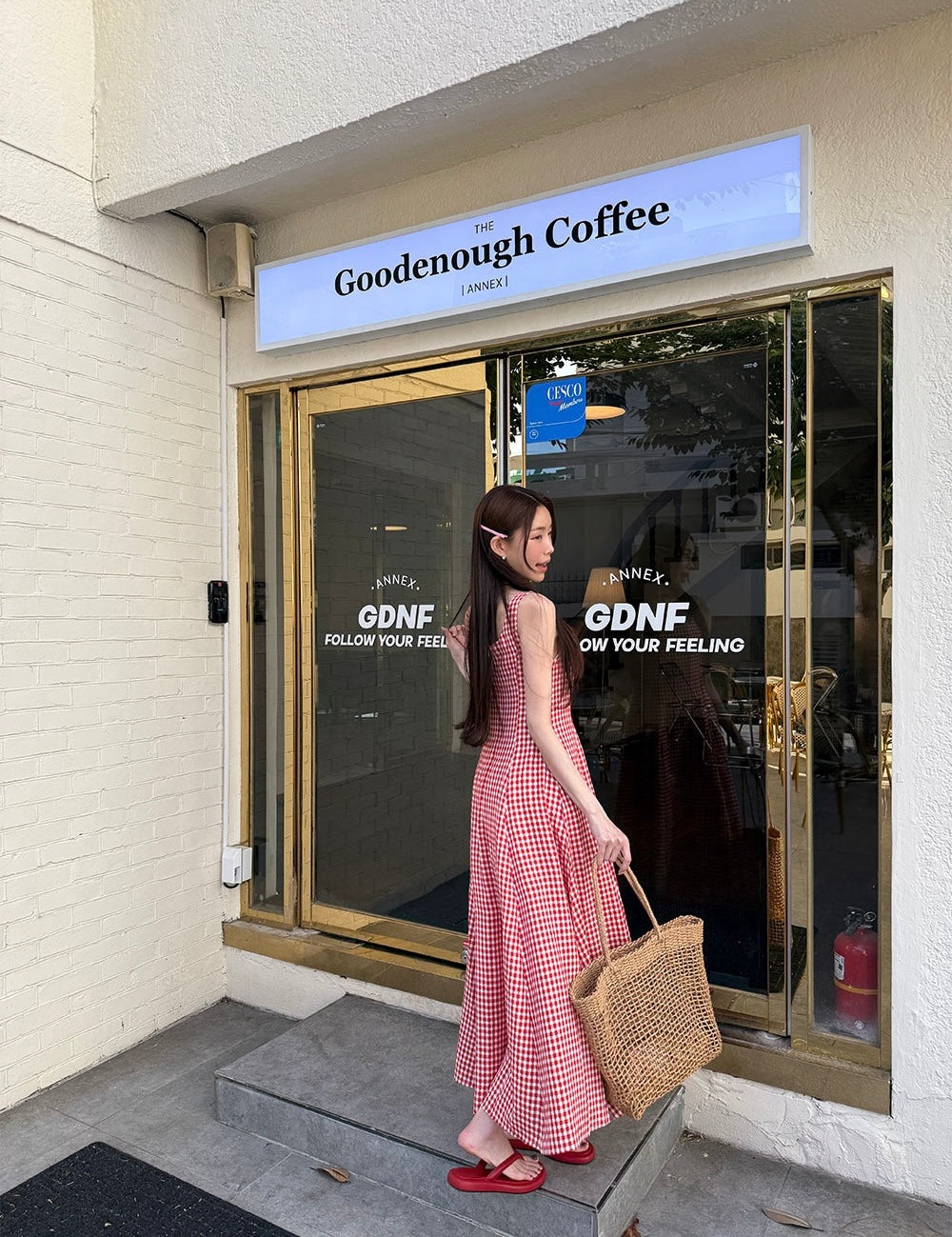 Retro Plaid Vest Dress