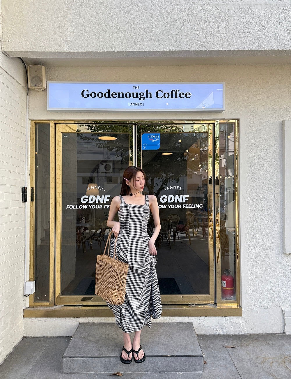 Retro Plaid Vest Dress