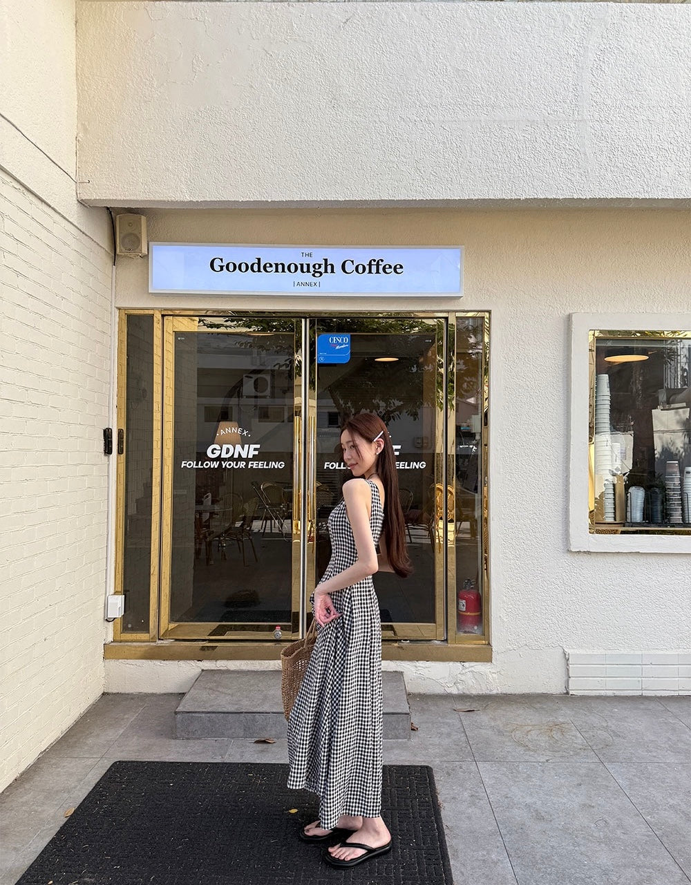 Retro Plaid Vest Dress