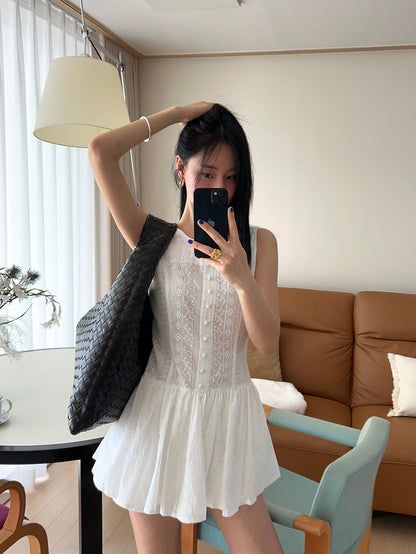 Embroidered Jacquard Lace Camisole Dress