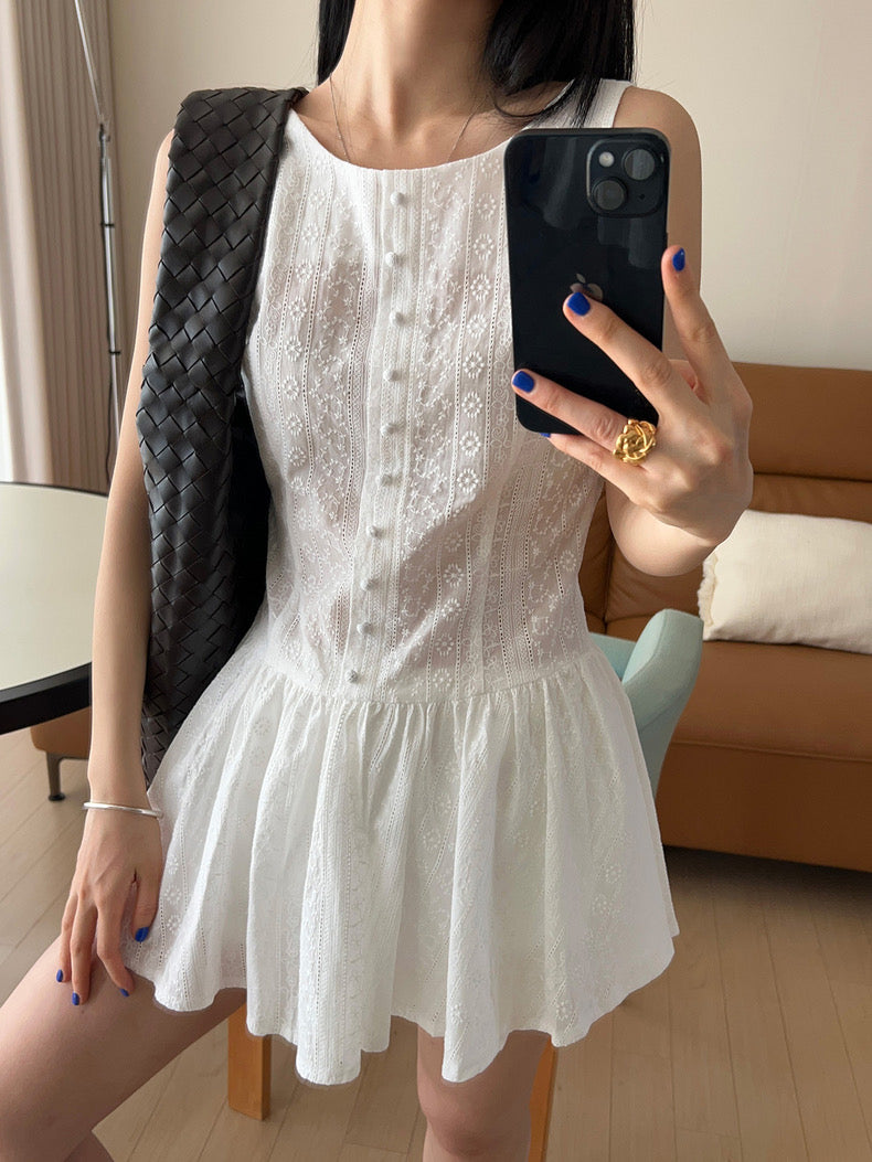 Embroidered Jacquard Lace Camisole Dress