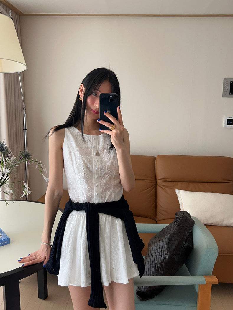 Embroidered Jacquard Lace Camisole Dress