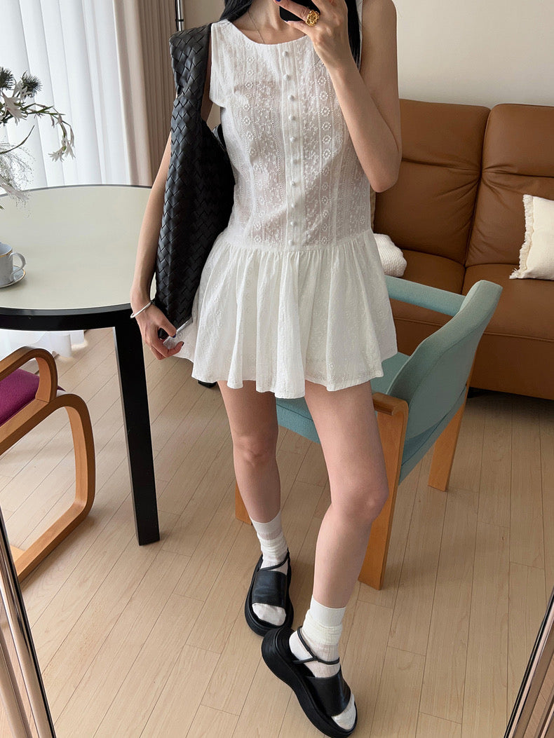 Embroidered Jacquard Lace Camisole Dress