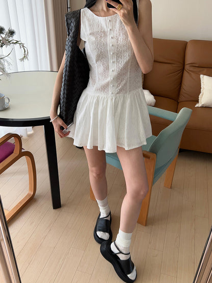 Embroidered Jacquard Lace Camisole Dress