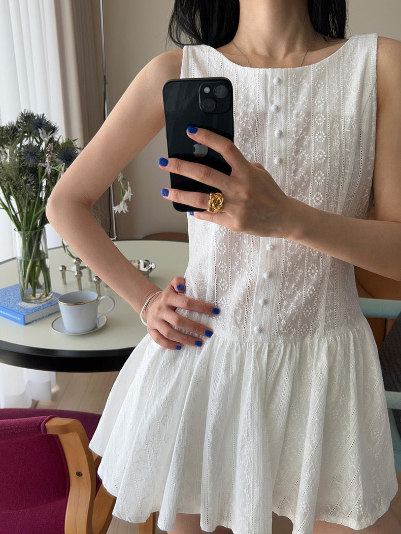 Embroidered Jacquard Lace Camisole Dress