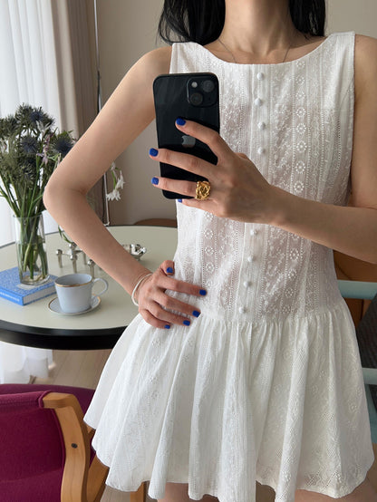 Embroidered Jacquard Lace Camisole Dress