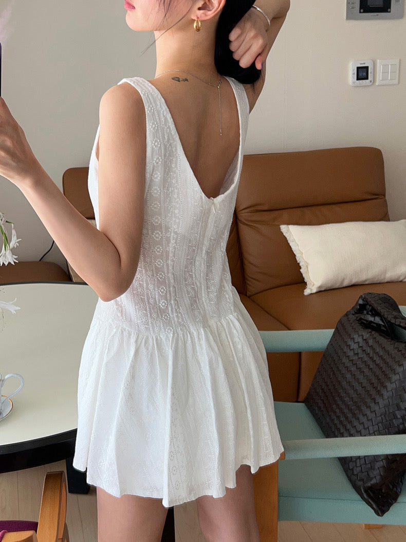 Embroidered Jacquard Lace Camisole Dress