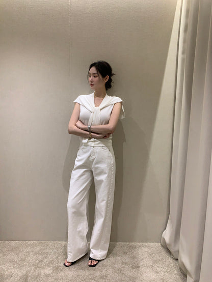 Slim-Fit Sleek Knit Vest + Shawl Set