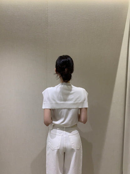 Slim-Fit Sleek Knit Vest + Shawl Set