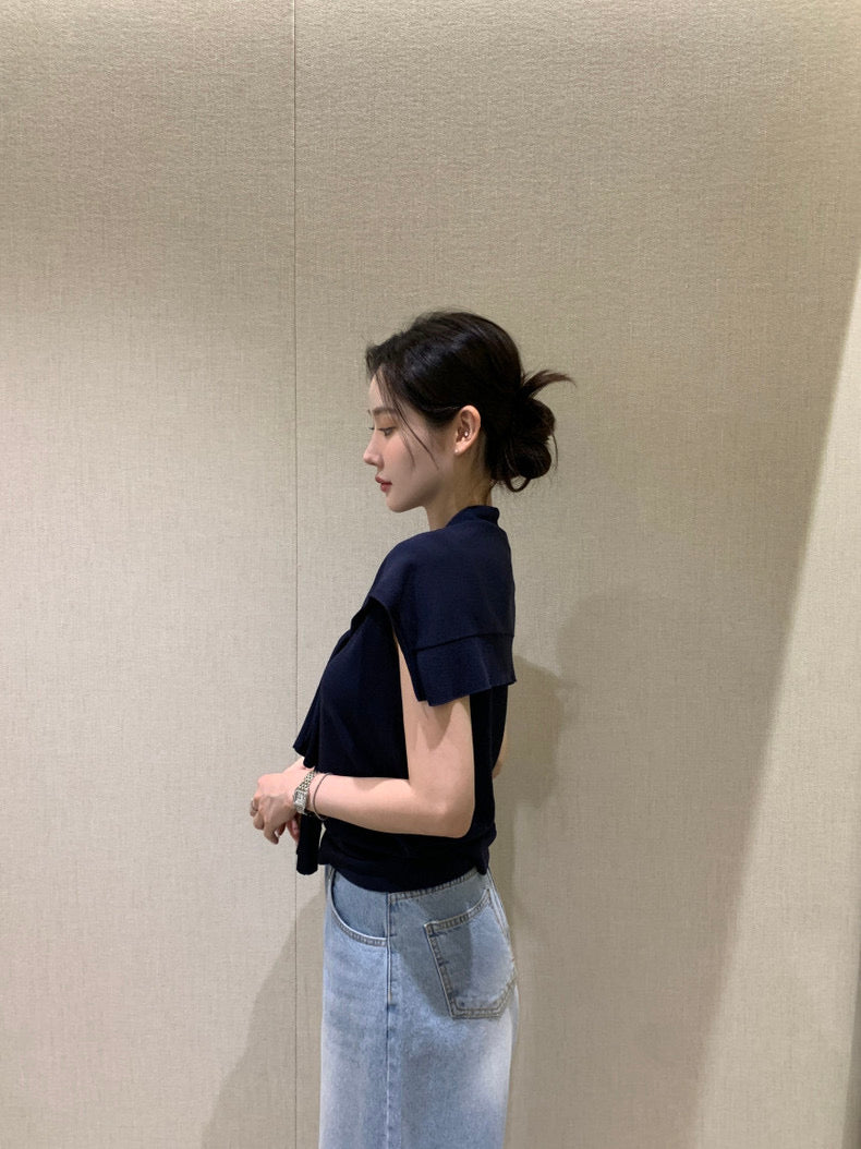 Slim-Fit Sleek Knit Vest + Shawl Set