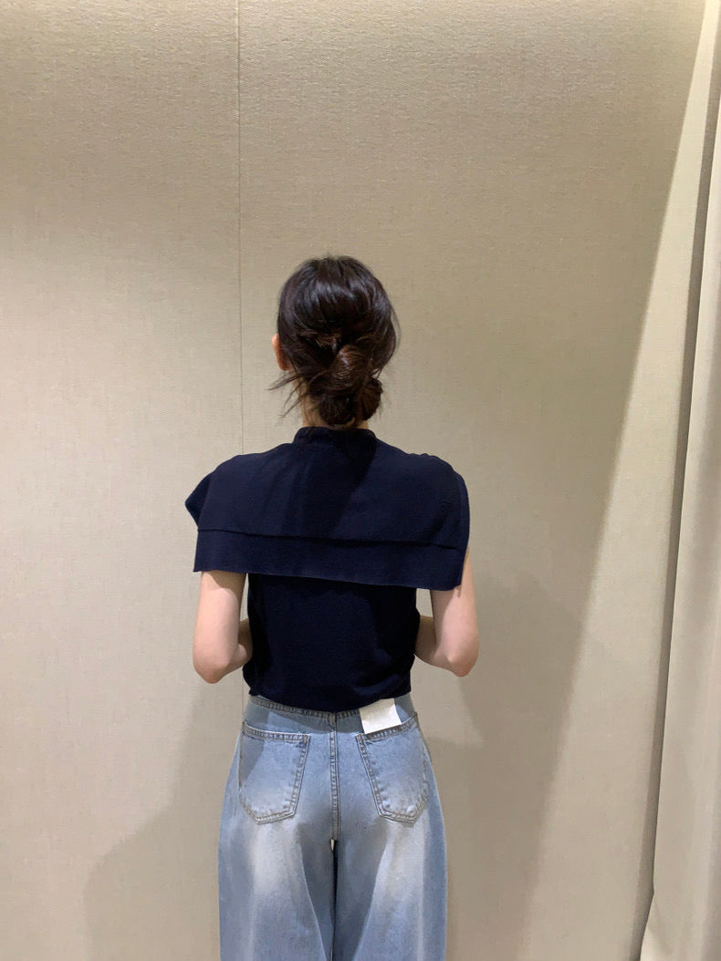 Slim-Fit Sleek Knit Vest + Shawl Set