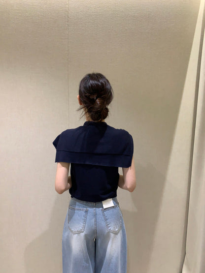 Slim-Fit Sleek Knit Vest + Shawl Set