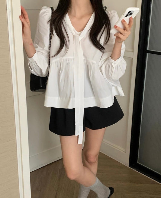 リボンドール長袖シャツ