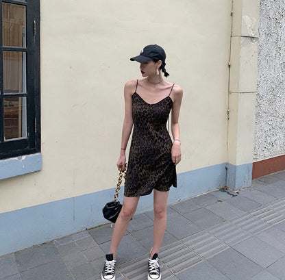 Sexy Leopard Print Bodycon Slip Dress