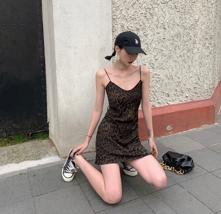 Sexy Leopard Print Bodycon Slip Dress