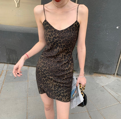 Sexy Leopard Print Bodycon Slip Dress