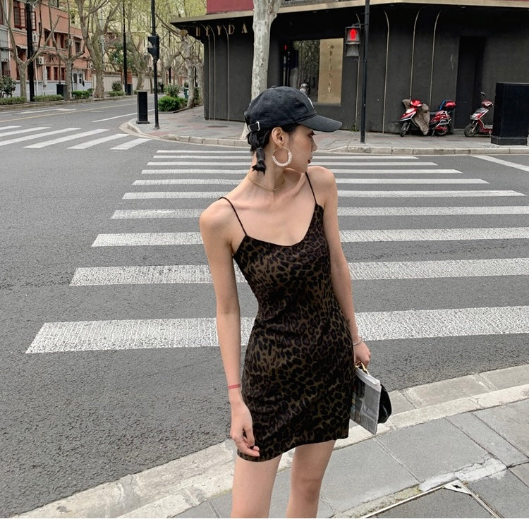 Sexy Leopard Print Bodycon Slip Dress