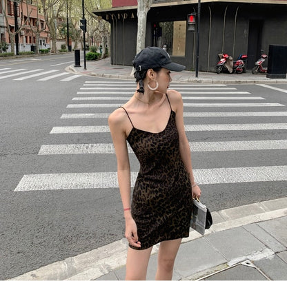 Sexy Leopard Print Bodycon Slip Dress