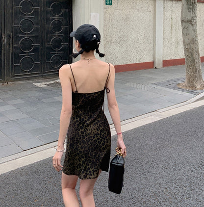 Sexy Leopard Print Bodycon Slip Dress