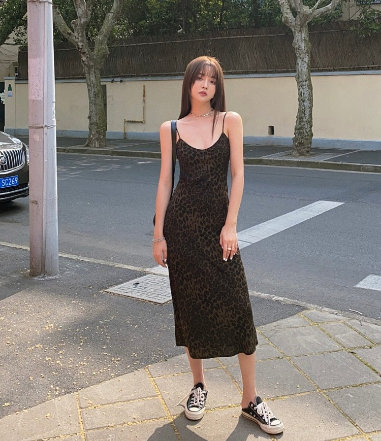 Sexy Leopard Print Bodycon Slip Dress