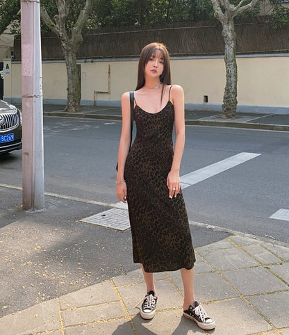 Sexy Leopard Print Bodycon Slip Dress