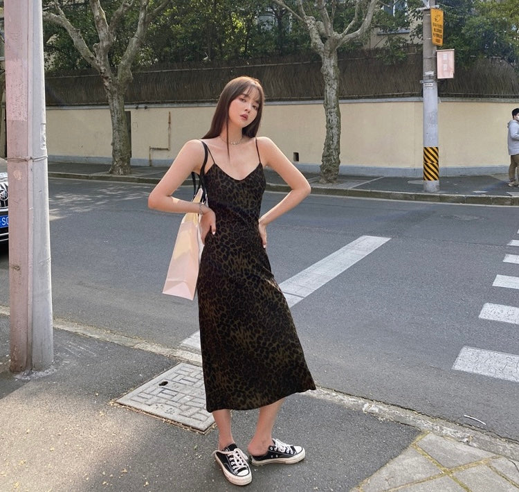 Sexy Leopard Print Bodycon Slip Dress