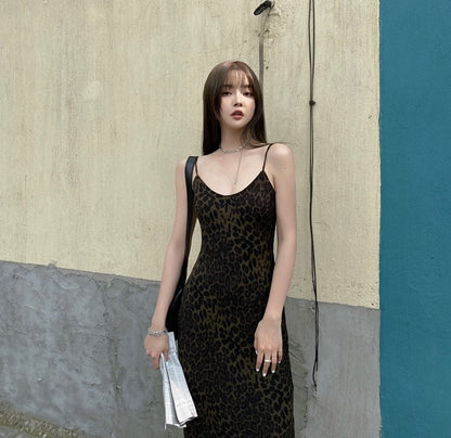 Sexy Leopard Print Bodycon Slip Dress
